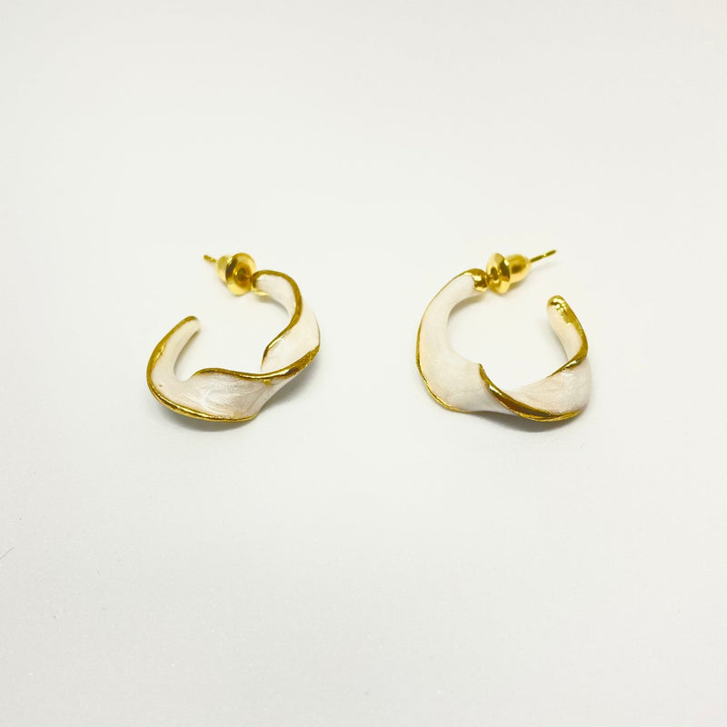 Gold Plated Marble Earring - Khvab