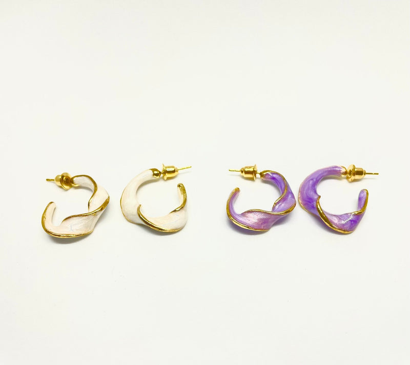 Gold Plated Marble Earring - Khvab