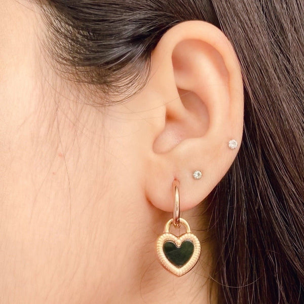 REVERSIBLE HEART EARRINGS- 18K GOLD PLATED - Khvab