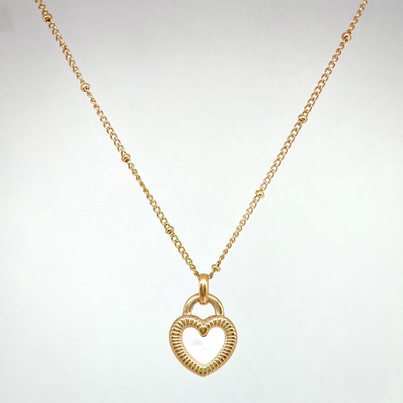 Reversible Heart Necklace- 18k Gold Plated - Khvab