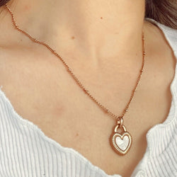 Reversible Heart Necklace- 18k Gold Plated - Khvab